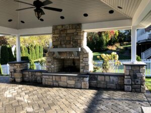 Stone Fireplace and Pavilion